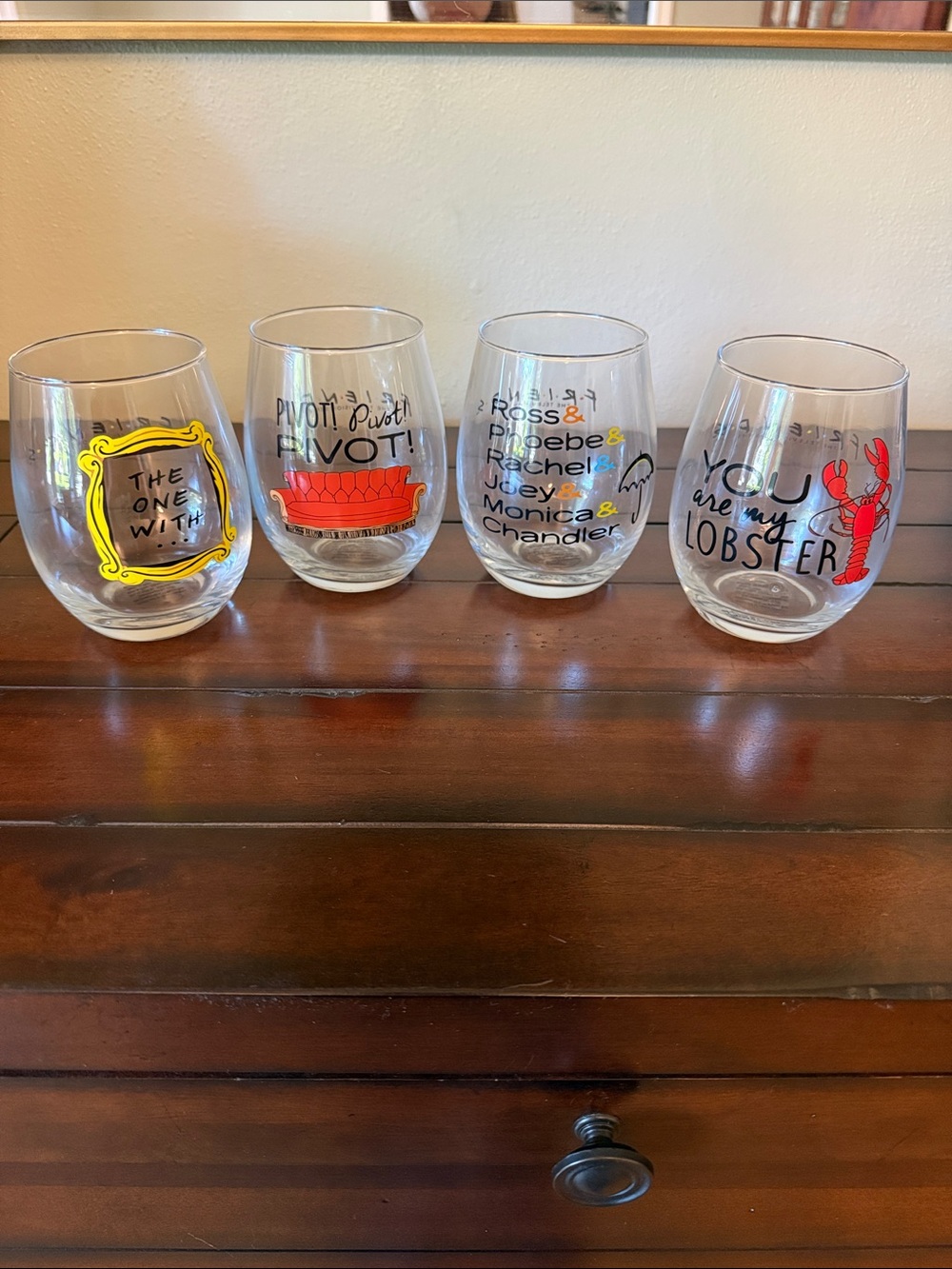 FRIENDS stemless wine glasses